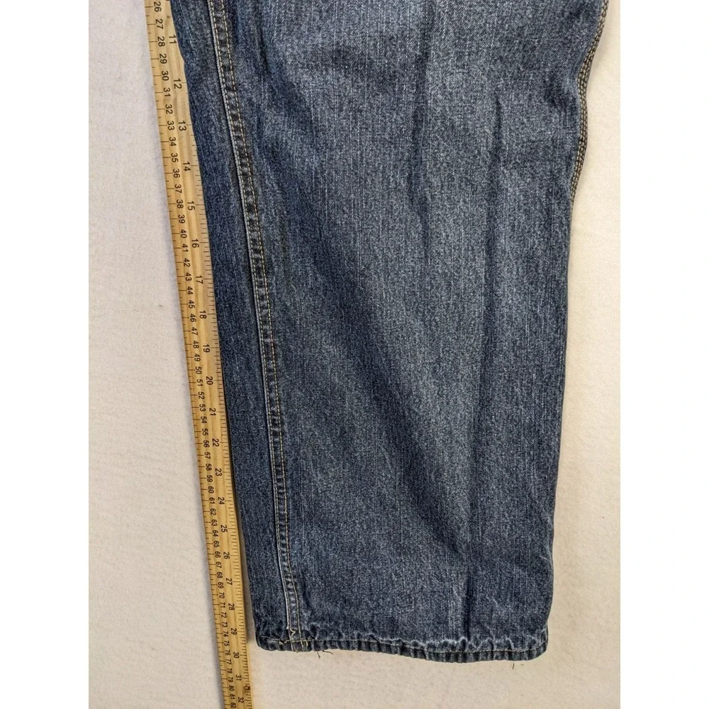 Faded Glory Mens Lined Denim Carpenter Jeans 38 x 32 Relaxed Fit Blue